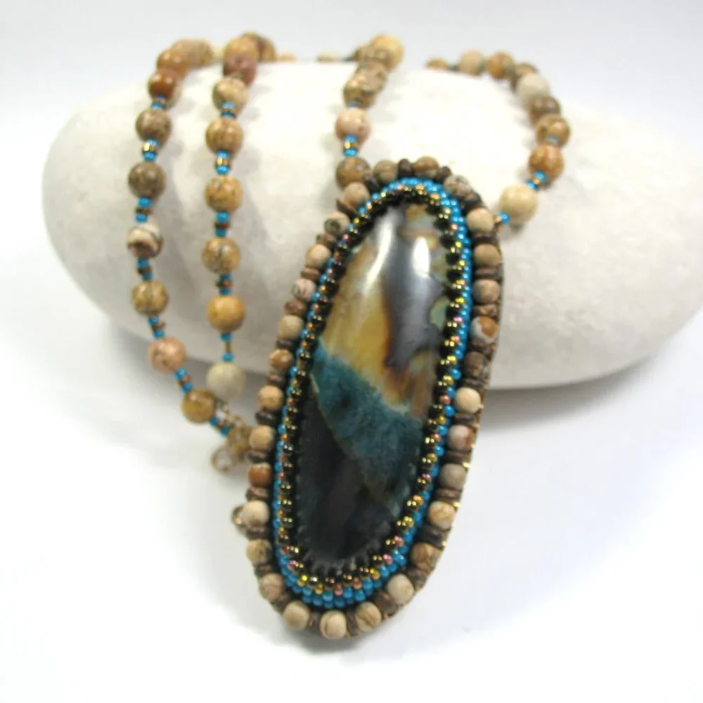 Artisan cabochon necklace